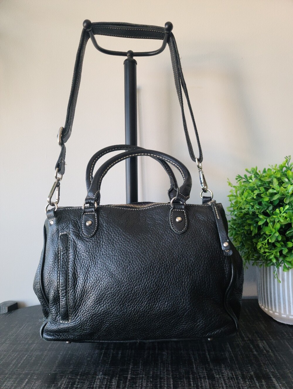 Roots Black Leather Grace Bag